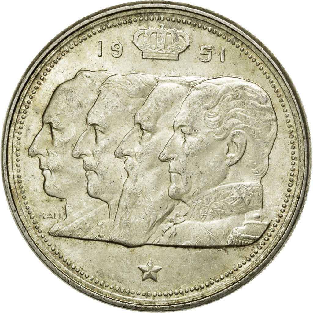 Münze, Belgien, 100 Francs, 100 Frank, 1951, VZ, Silber, KM:139.1