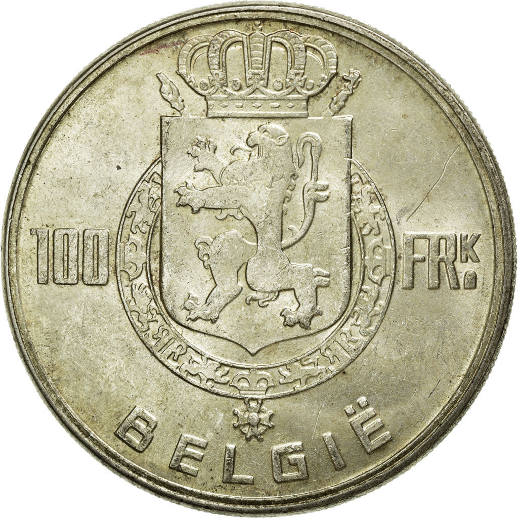 Münze, Belgien, 100 Francs, 100 Frank, 1951, VZ, Silber, KM:139.1