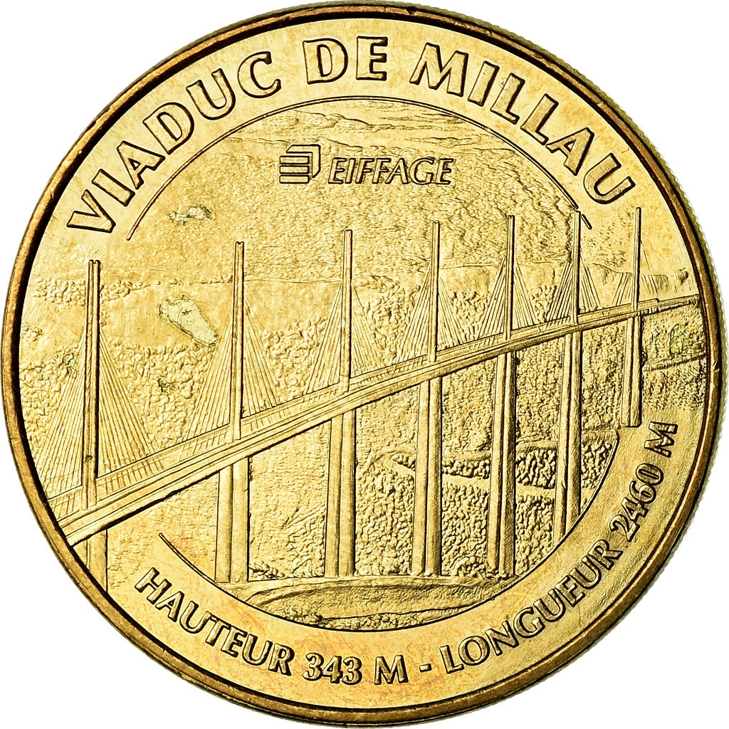France, Jeton, Jeton Touristique, 12/ Viaduc de Millau, Arts & Culture, 2010