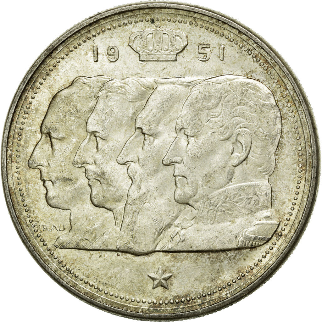 Münze, Belgien, 100 Francs, 100 Frank, 1951, SS+, Silber, KM:139.1