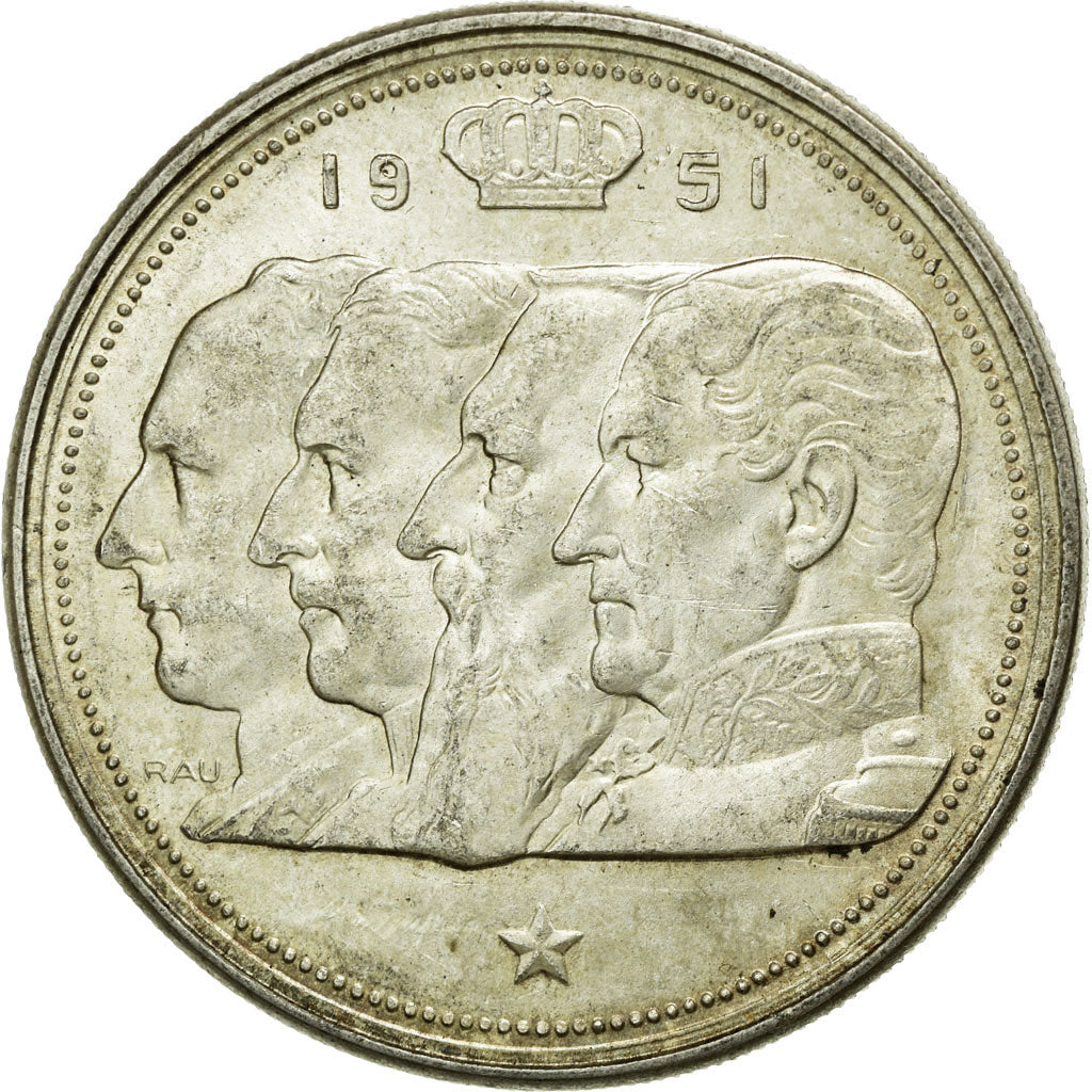 Coin, Belgium, 100 Francs, 100 Frank, 1951, AU(50-53), Silver, KM:139.1