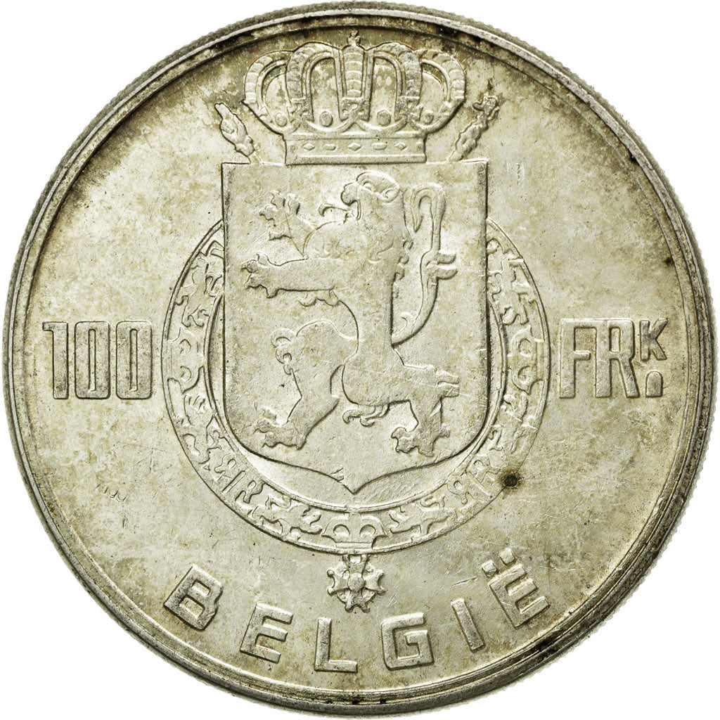 Coin, Belgium, 100 Francs, 100 Frank, 1951, AU(50-53), Silver, KM:139.1