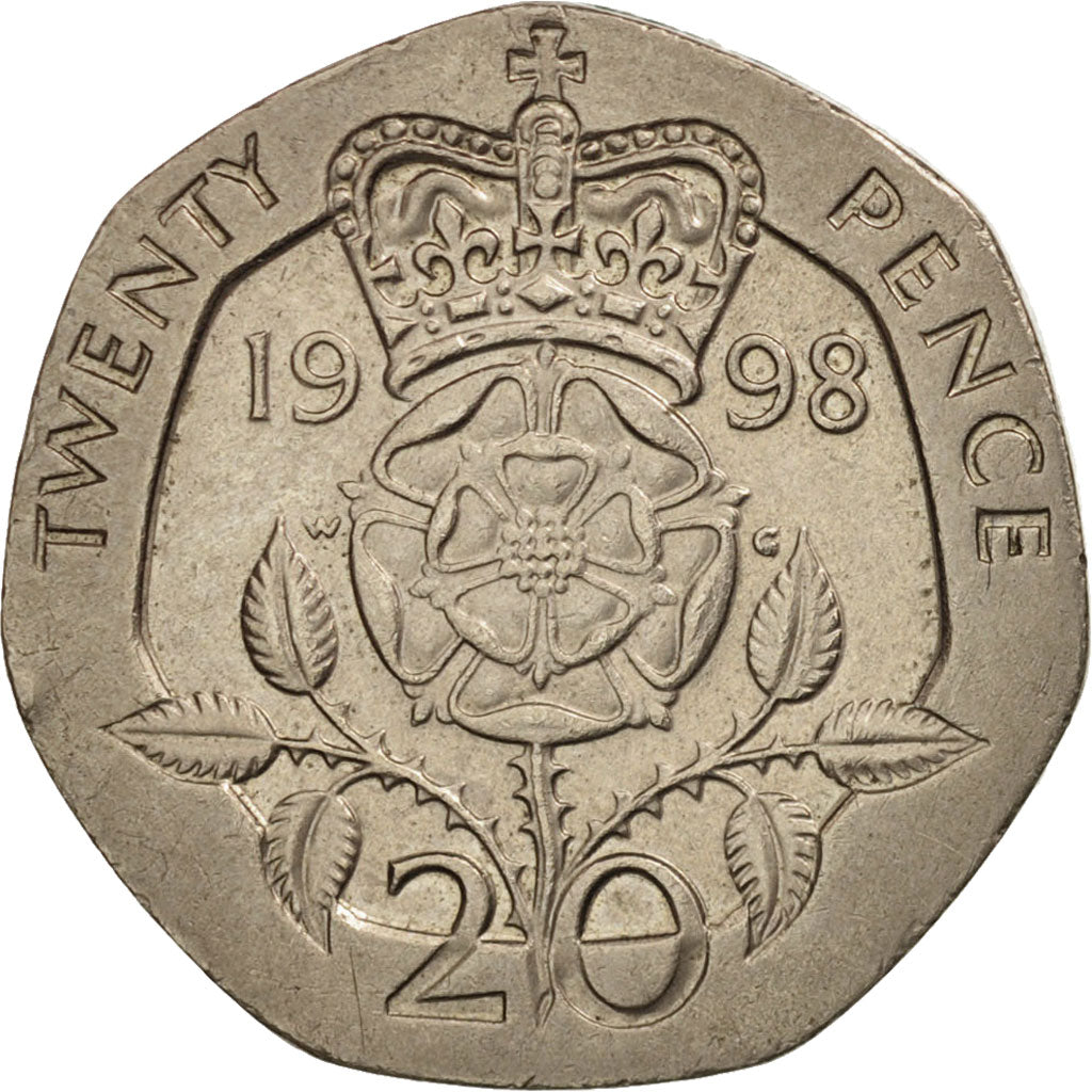 Coin, Great Britain, Elizabeth II, 20 Pence, 1998, EF(40-45), Copper-nickel