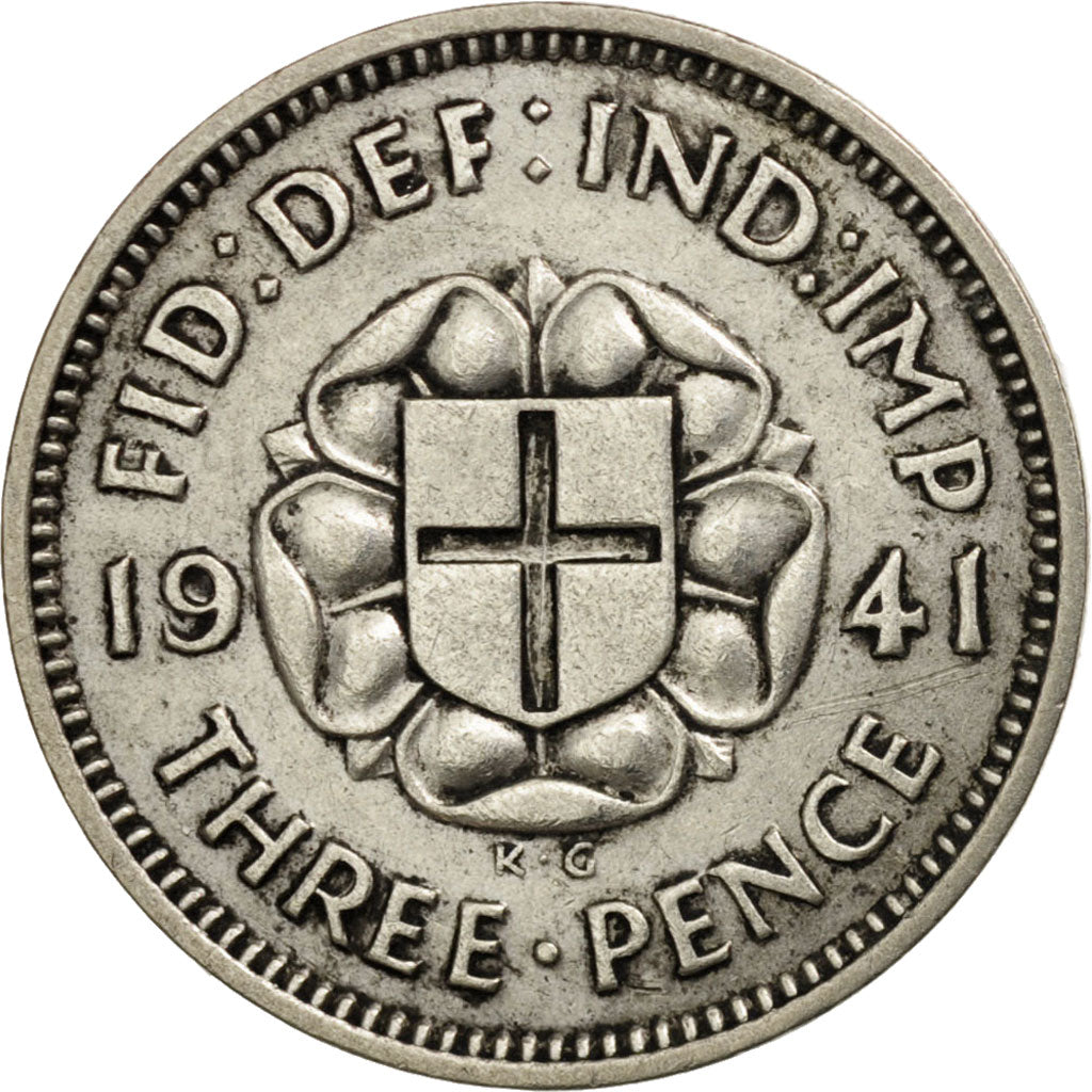 Great Britain, George VI, 3 Pence, 1941, EF(40-45), Silver, KM:848