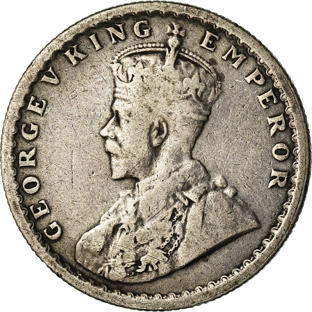 Coin, INDIA-BRITISH, George V, 1/2 Rupee, 1925, VF(30-35), Silver, KM:522