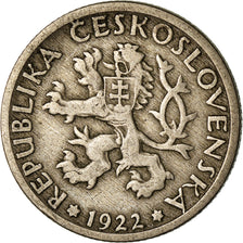 Coin, Czechoslovakia, Koruna, 1922, VF(30-35), Copper-nickel, KM:4