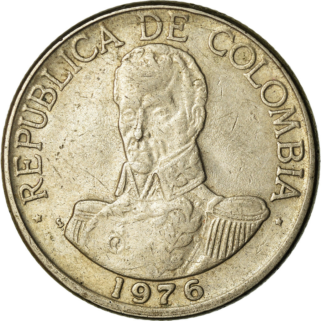 Coin, Colombia, Peso, 1976, VF(30-35), Copper-nickel, KM:258.1