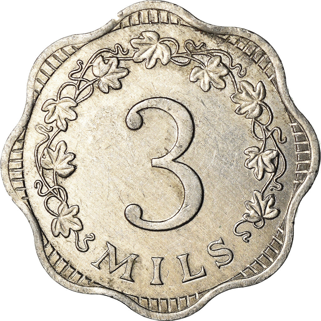 Moneta, Malta, 3 Mils, 1972, British Royal Mint, SPL-, Alluminio, KM:6