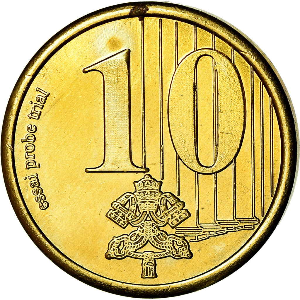 Vatican, 10 Euro Cent, 2005, unofficial private coin, MS(65-70), Brass