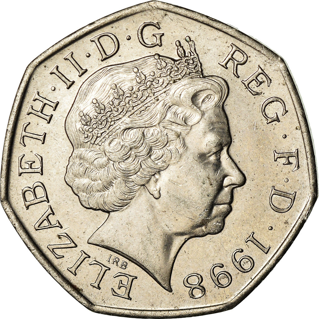 Coin, Great Britain, Elizabeth II, 50 Pence, 1998, EF(40-45), Copper-nickel