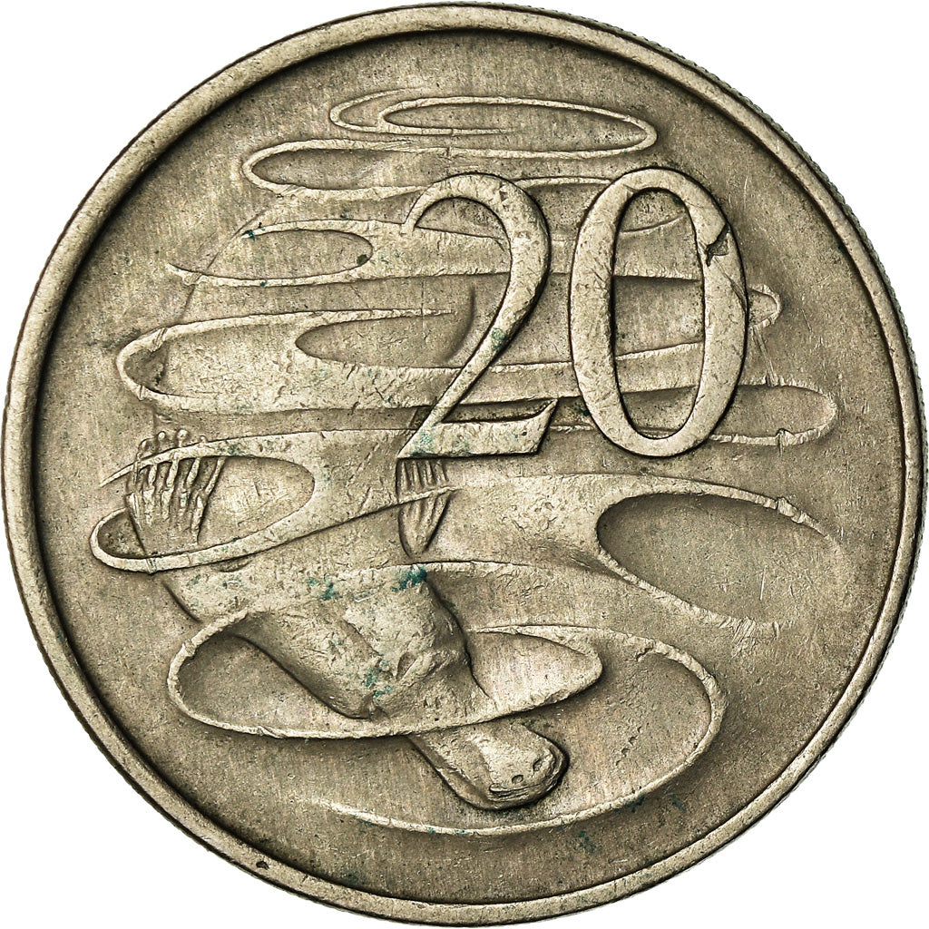 Moneta, Australia, Elizabeth II, 20 Cents, 1967, MB+, Rame-nichel, KM:66