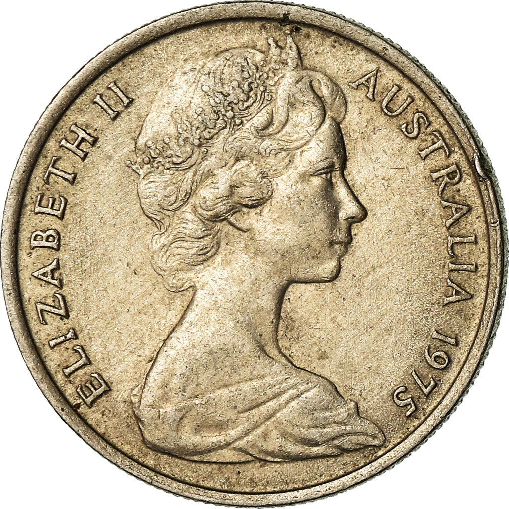 Moneta, Australia, Elizabeth II, 5 Cents, 1975, EF(40-45), Miedź-Nikiel, KM:64