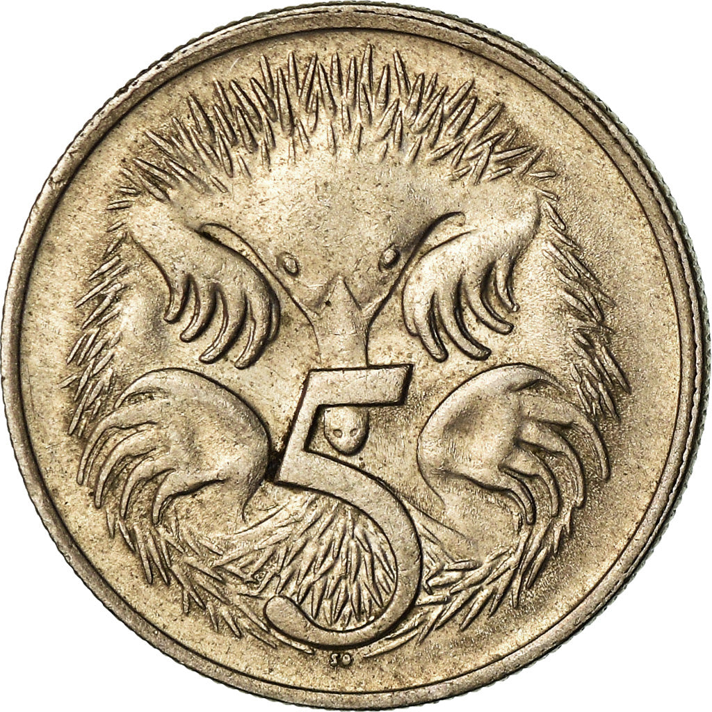Moneta, Australia, Elizabeth II, 5 Cents, 1975, EF(40-45), Miedź-Nikiel, KM:64