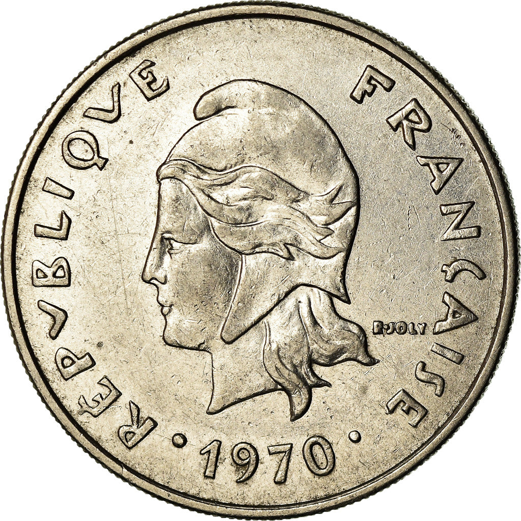 Coin, New Hebrides, 20 Francs, 1970, Paris, EF(40-45), Nickel, KM:3.1