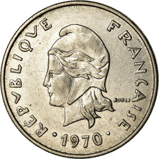 Coin, New Hebrides, 20 Francs, 1970, Paris, EF(40-45), Nickel, KM:3.1