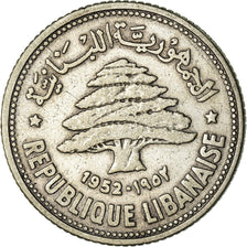 Monnaie, Lebanon, 50 Piastres, 1952, Utrecht, TB+, Argent, KM:17