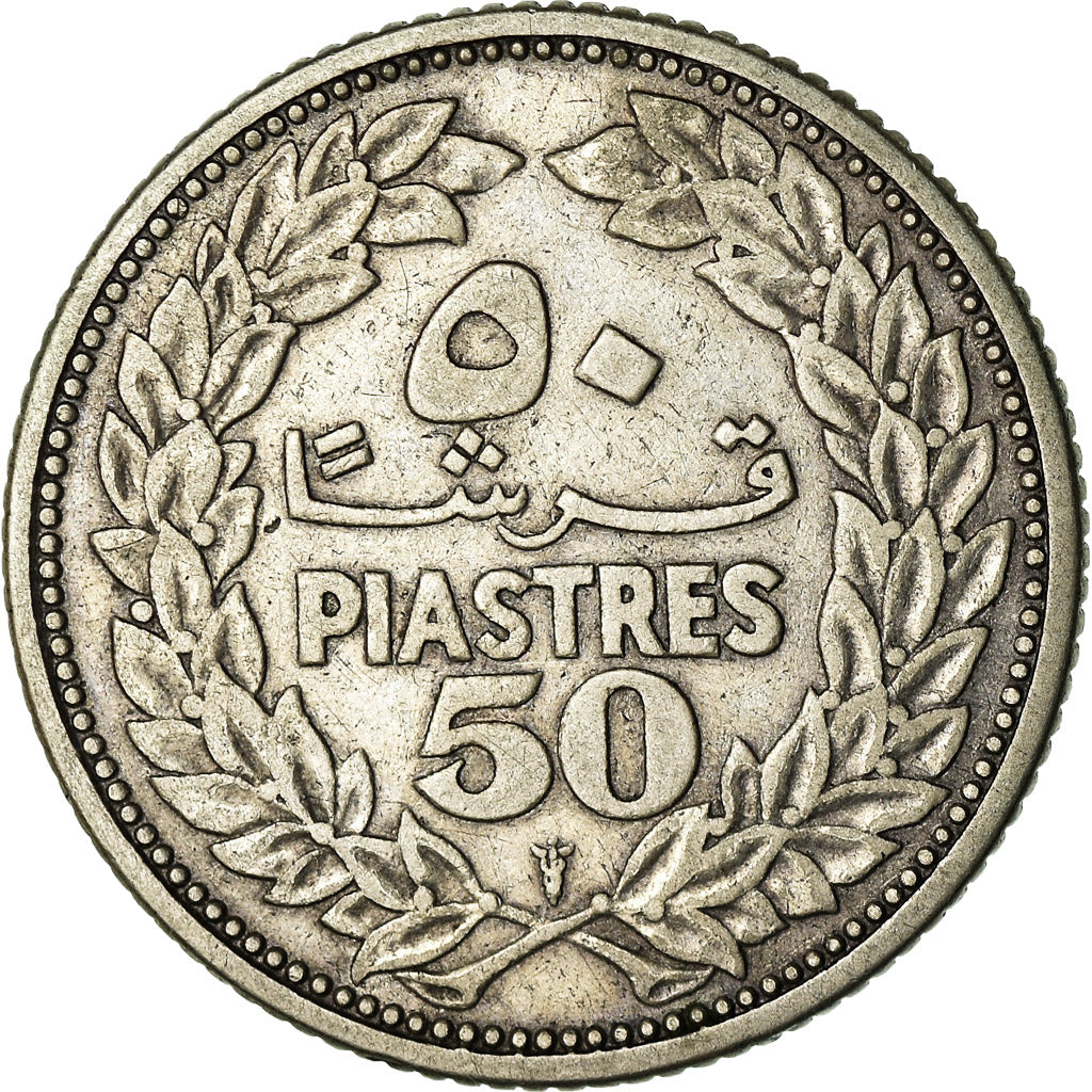 Monnaie, Lebanon, 50 Piastres, 1952, Utrecht, TB+, Argent, KM:17