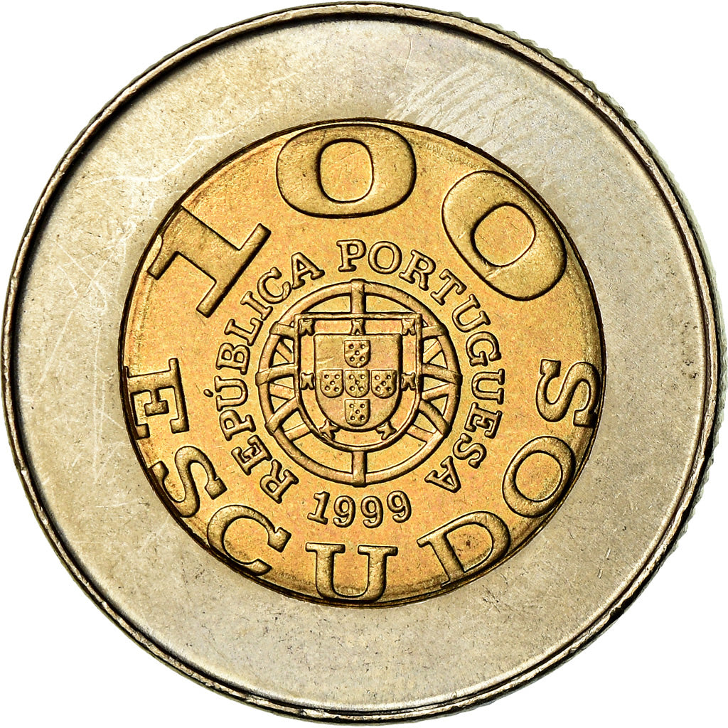 Moneda, Portugal, 100 Escudos, 1999, Lisbon, MBC+, Bimetálico, KM:722.1