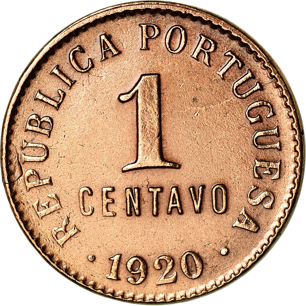 Coin, Portugal, Centavo, 1920, AU(55-58), Bronze, KM:565
