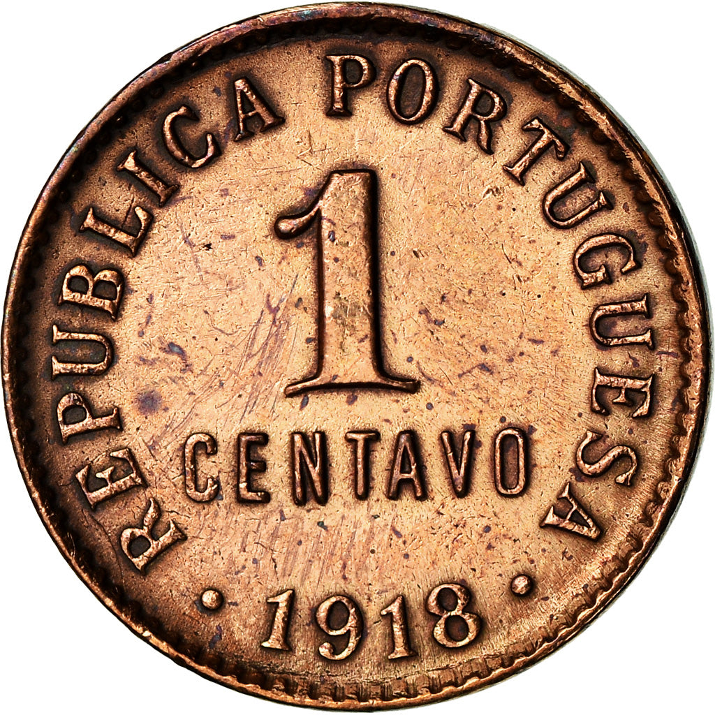 Coin, Portugal, Centavo, 1918, AU(55-58), Bronze, KM:565