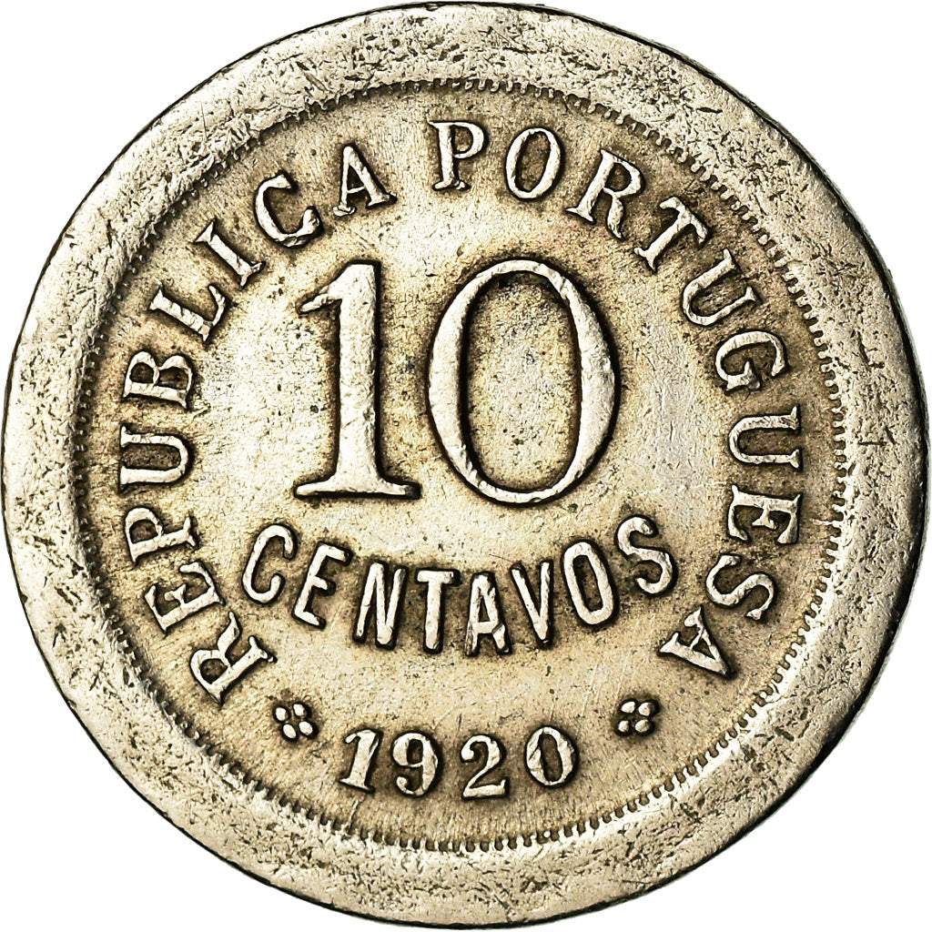 Coin, Portugal, 10 Centavos, 1920, EF(40-45), Copper-nickel, KM:570