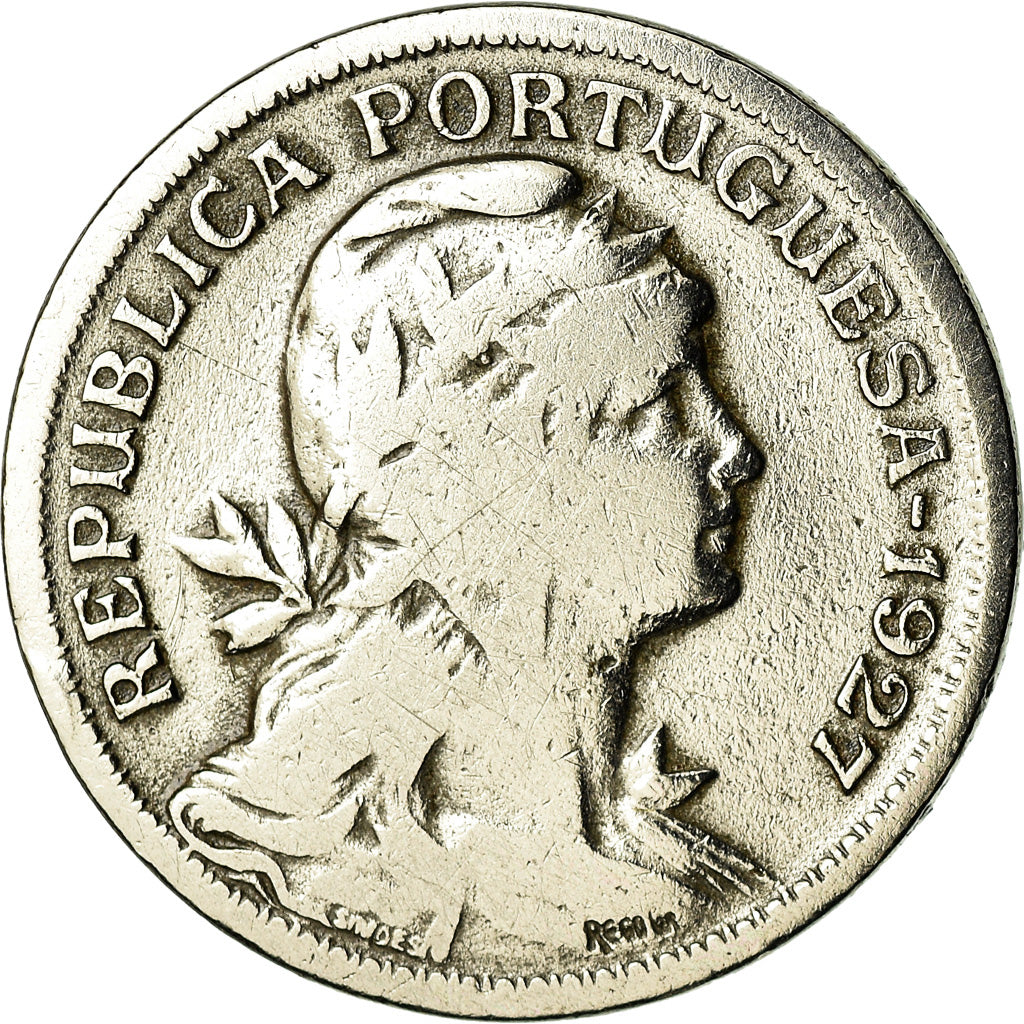 Münze, Portugal, 50 Centavos, 1927, S, Copper-nickel, KM:577