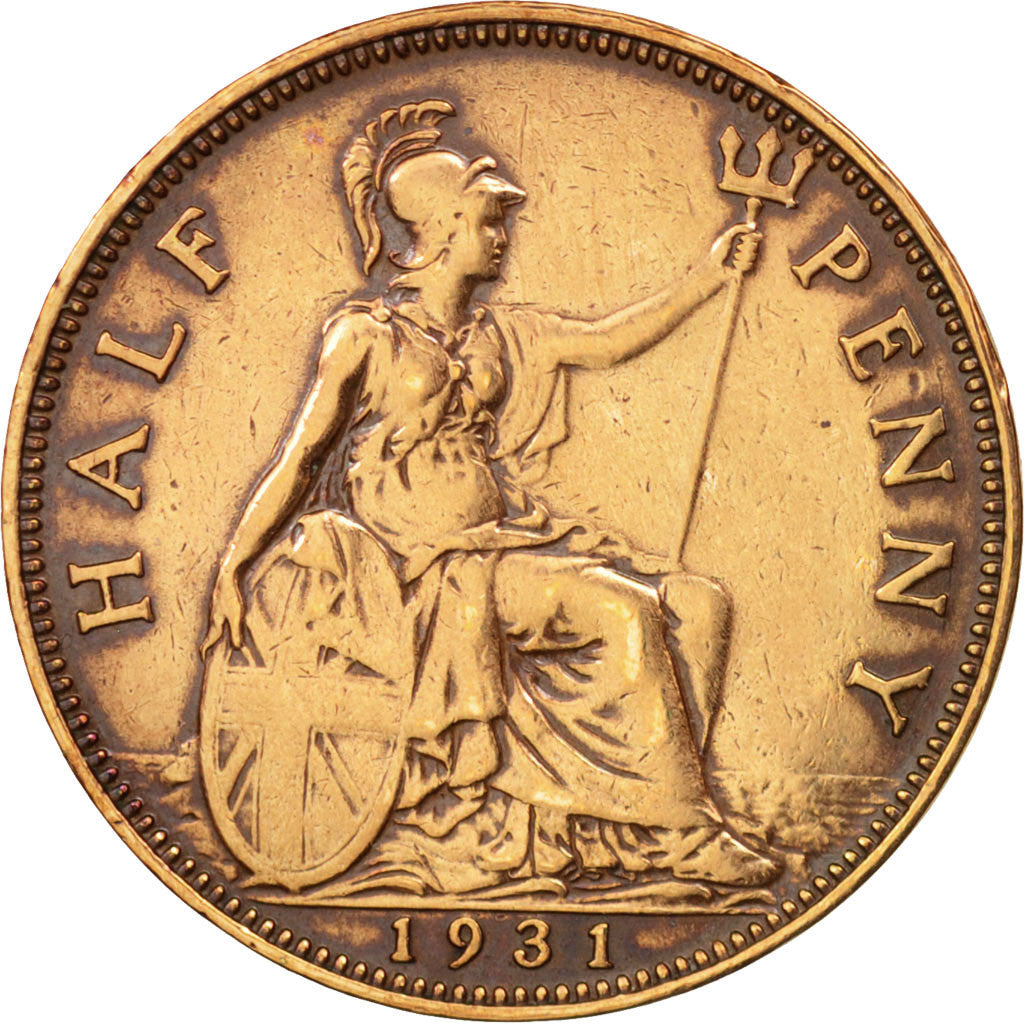 Great Britain, George V, 1/2 Penny, 1931, EF(40-45), Bronze, KM:837