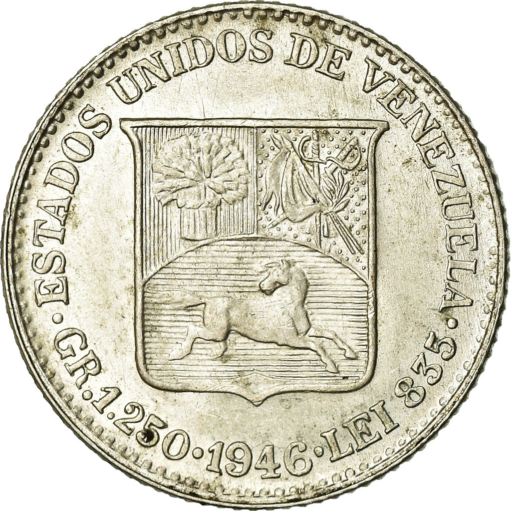 Moneta, Venezuela, 25 Centimos, 1946, SPL, Argento, KM:20