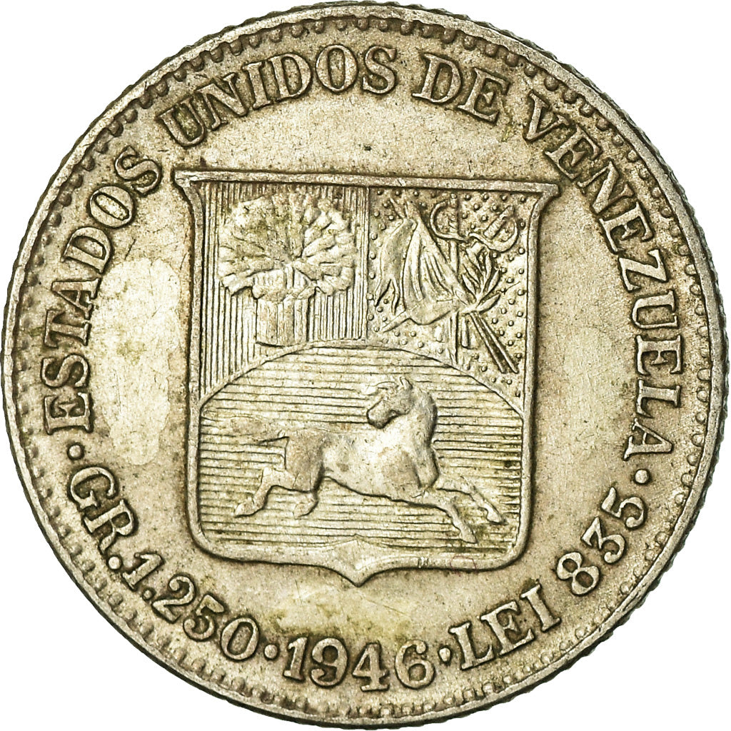Moneta, Venezuela, 25 Centimos, 1946, BB, Argento, KM:20