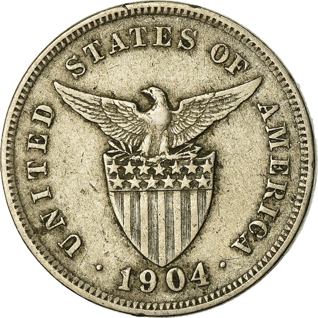 Coin, Philippines, 5 Centavos, 1904, VF(20-25), Copper-nickel, KM:164