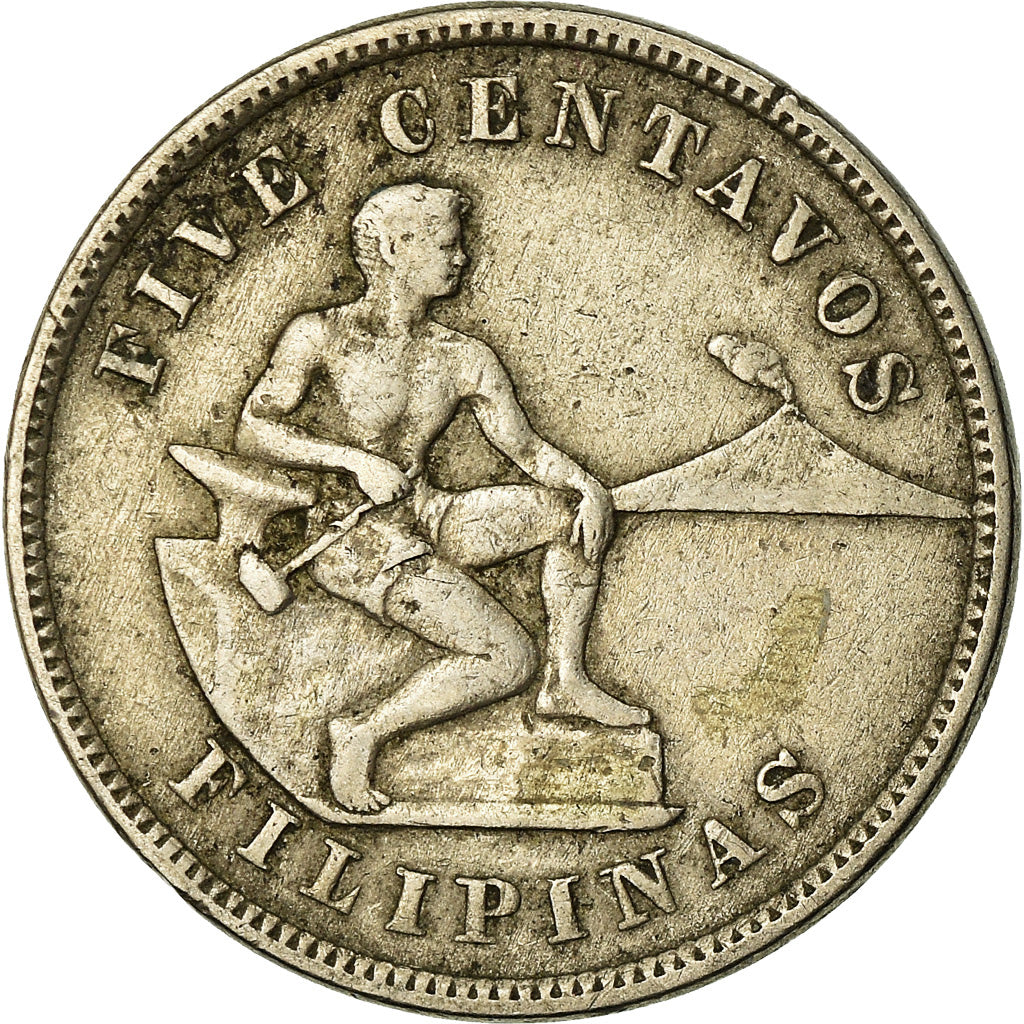 Coin, Philippines, 5 Centavos, 1904, VF(20-25), Copper-nickel, KM:164