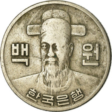 Moneta, KOREA-POŁUDNIOWA, 100 Won, 1974, VF(30-35), Miedź-Nikiel, KM:9
