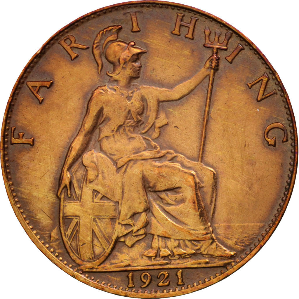 Great Britain, George V, Farthing, 1921, EF(40-45), Bronze, KM:808.2