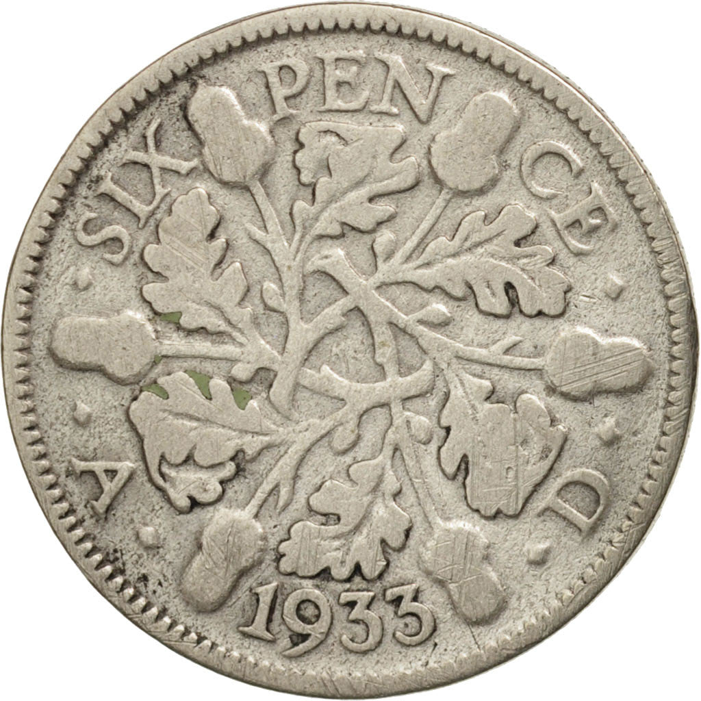 Great Britain, George V, 6 Pence, 1933, VF(20-25), Silver, KM:832