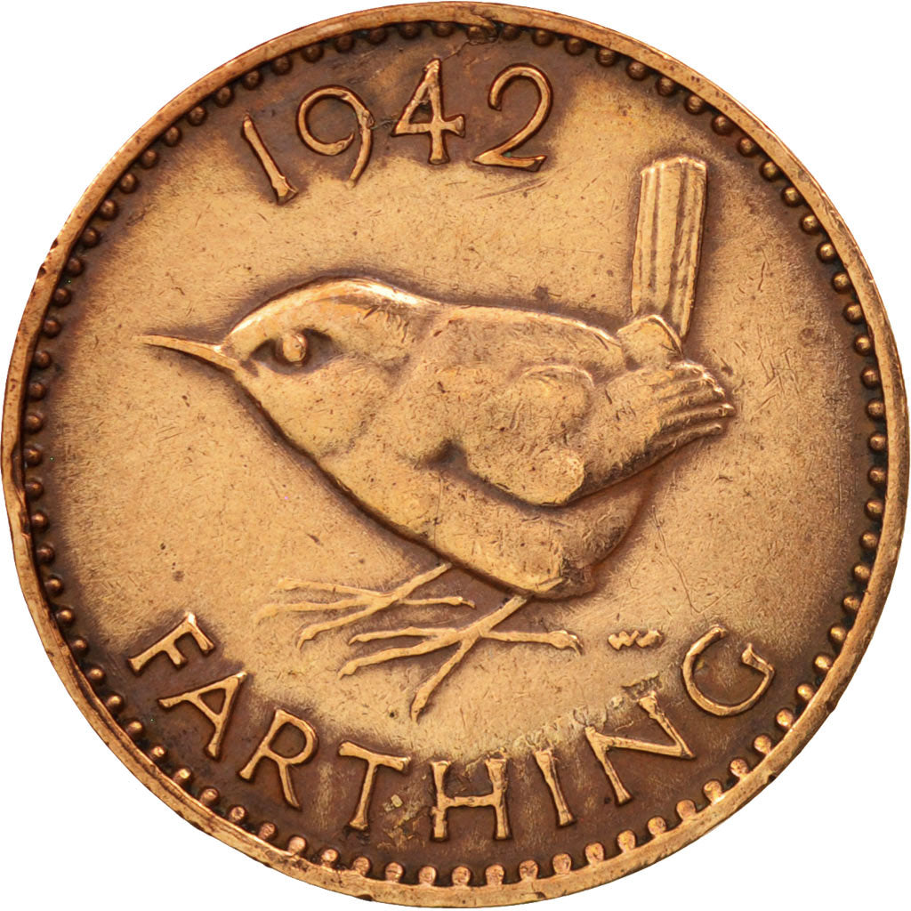 Great Britain, George VI, Farthing, 1942, EF(40-45), Bronze, KM:843