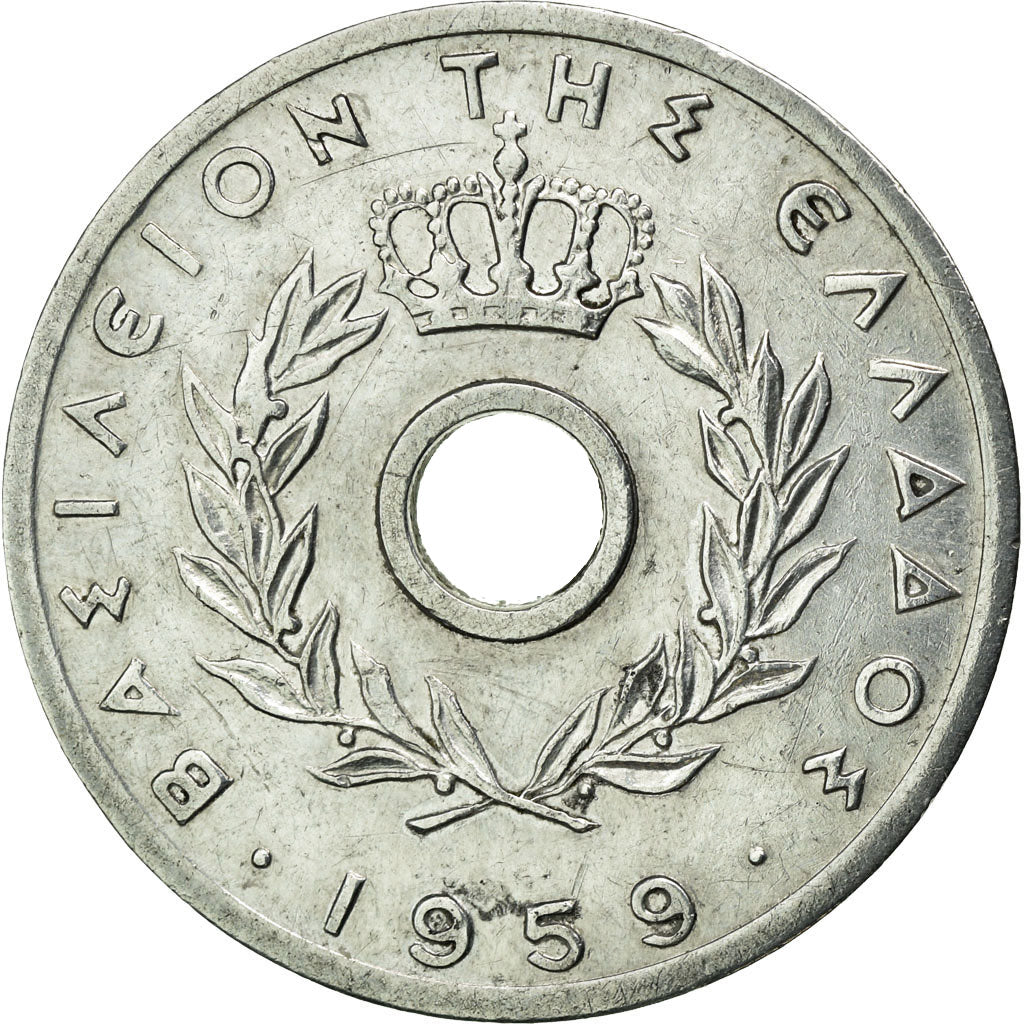 Coin, Greece, 10 Lepta, 1959, AU(50-53), Aluminum, KM:78