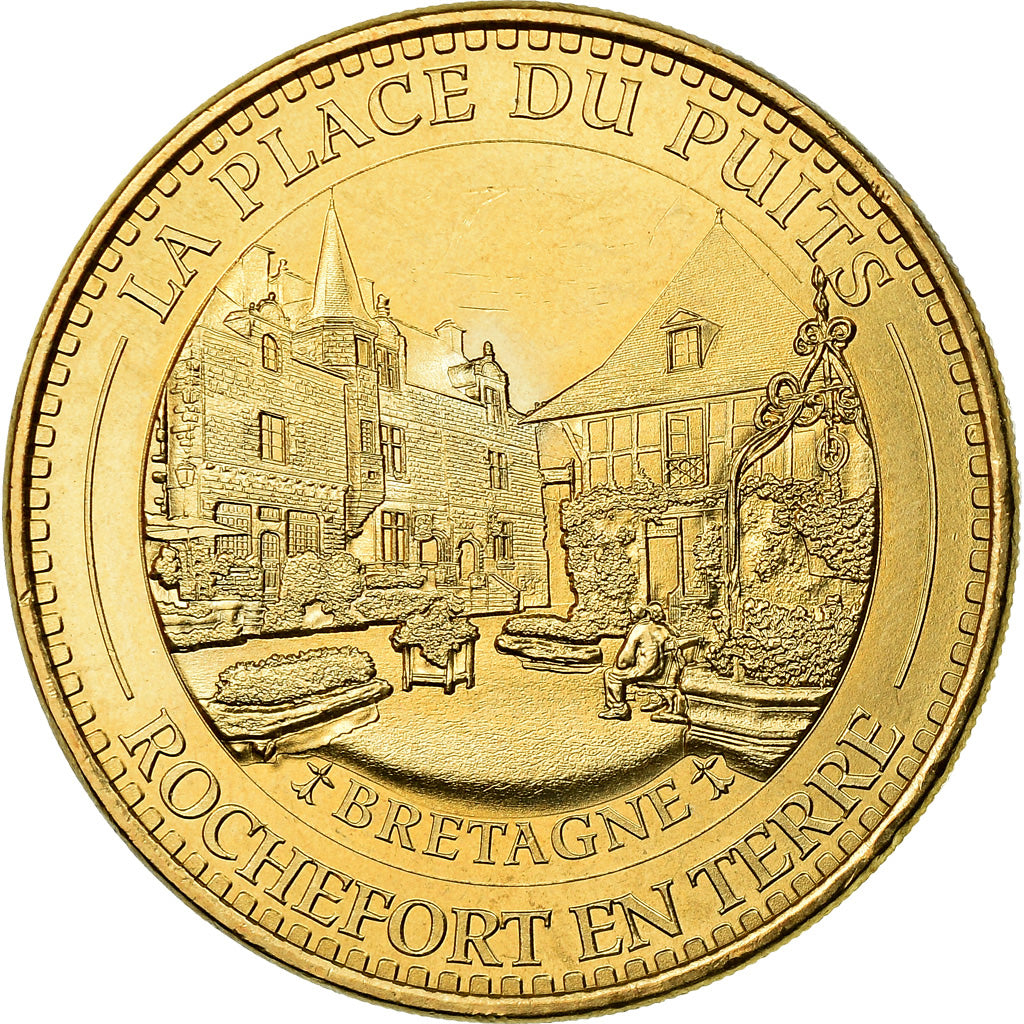France, Token, Touristic token, Rochefort-en-Terre - Place du puits Bretagne
