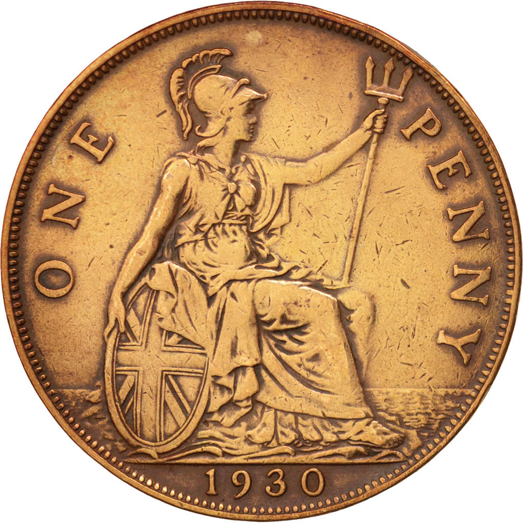 Great Britain, George V, Penny, 1930, EF(40-45), Bronze, KM:838