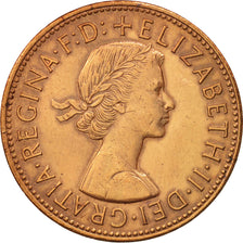 Coin, Great Britain, Elizabeth II, Penny, 1963, EF(40-45), Bronze, KM:897