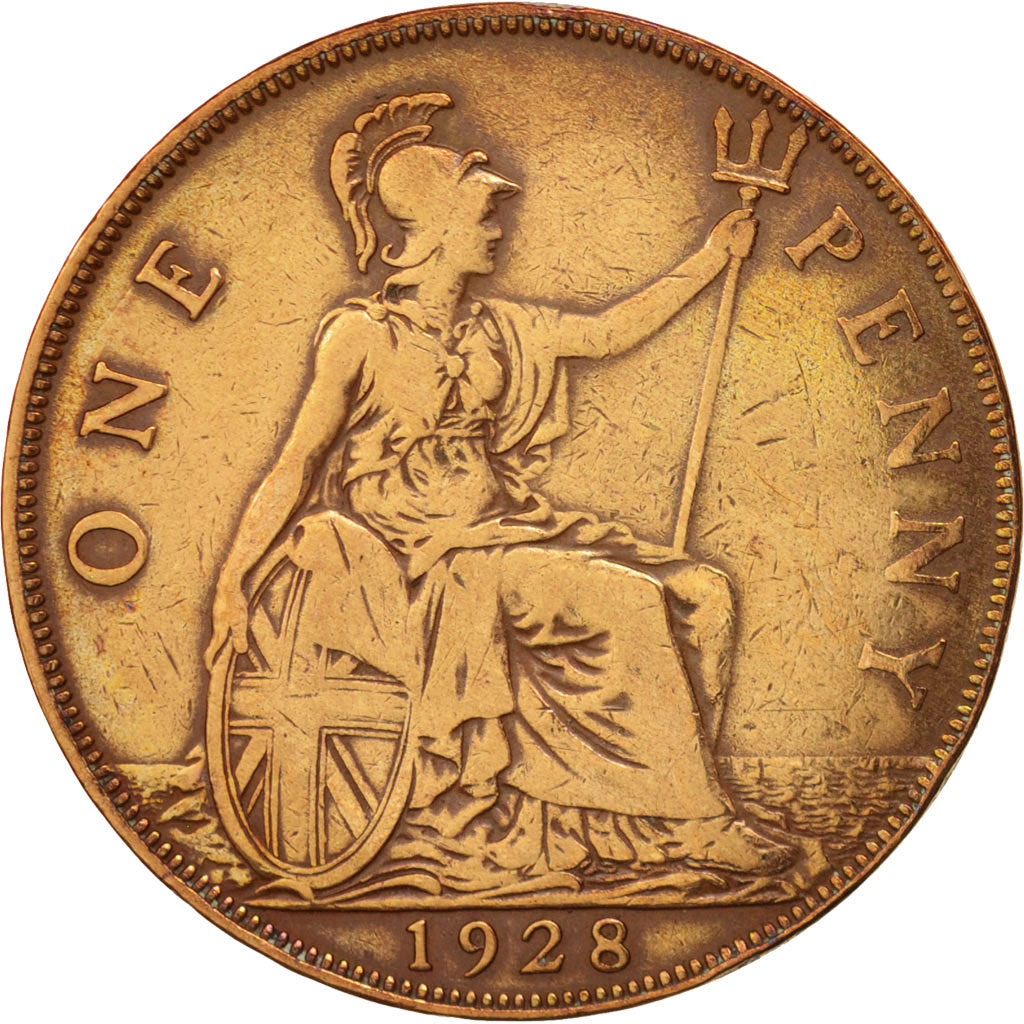 Großbritannien, George V, Penny, 1928, EF(40-45), Bronze, KM:838