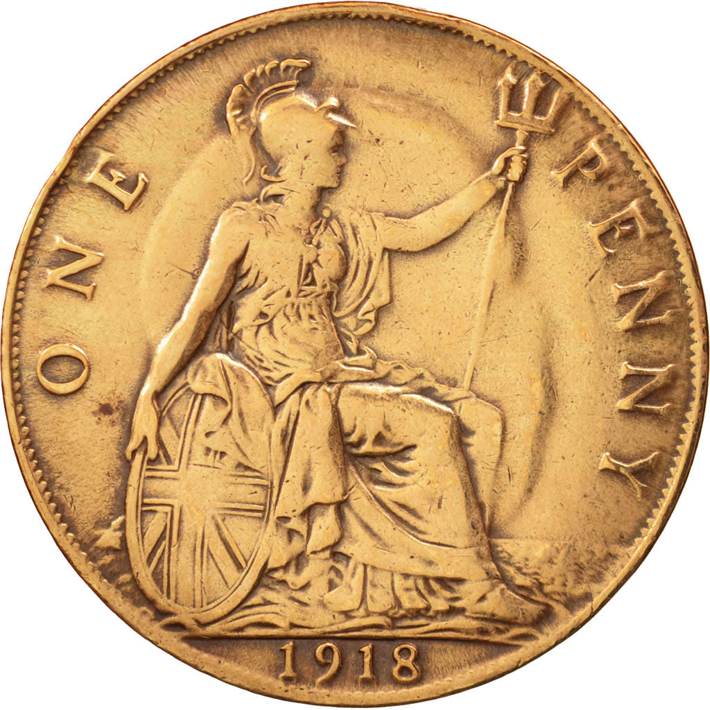 Great Britain, George V, Penny, 1918, VF(30-35), Bronze, KM:810