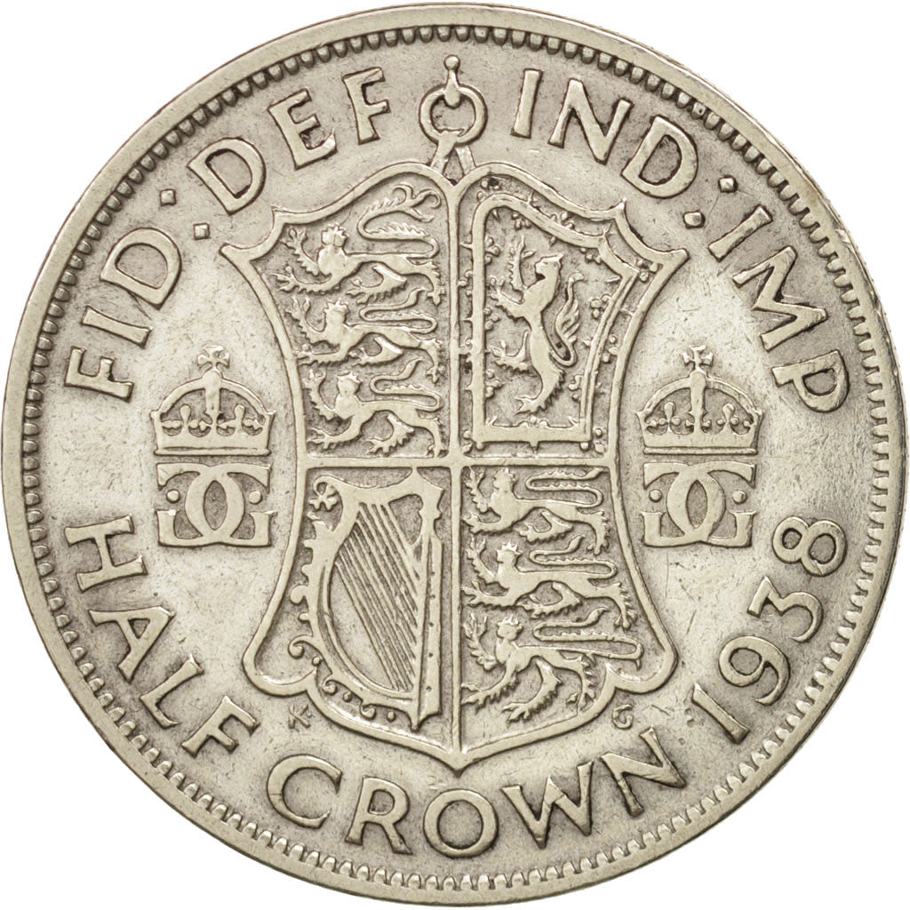 Great Britain, George VI, 1/2 Crown, 1938, EF(40-45), Silver, KM:856