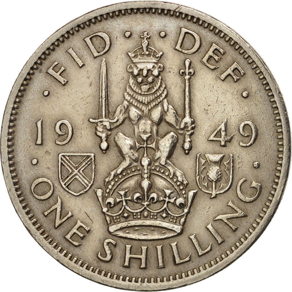Great Britain, George VI, Shilling, 1949, EF(40-45), Copper-nickel, KM:876