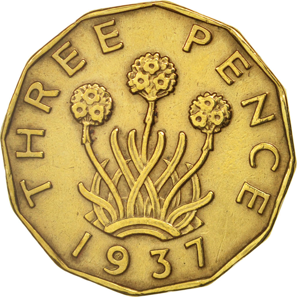 Grande-Bretagne, George VI, 3 Pence, 1937, TTB+, Nickel-brass, KM:849