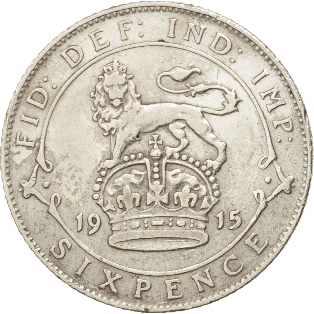 Great Britain, George V, 6 Pence, 1915, EF(40-45), Silver, KM:815