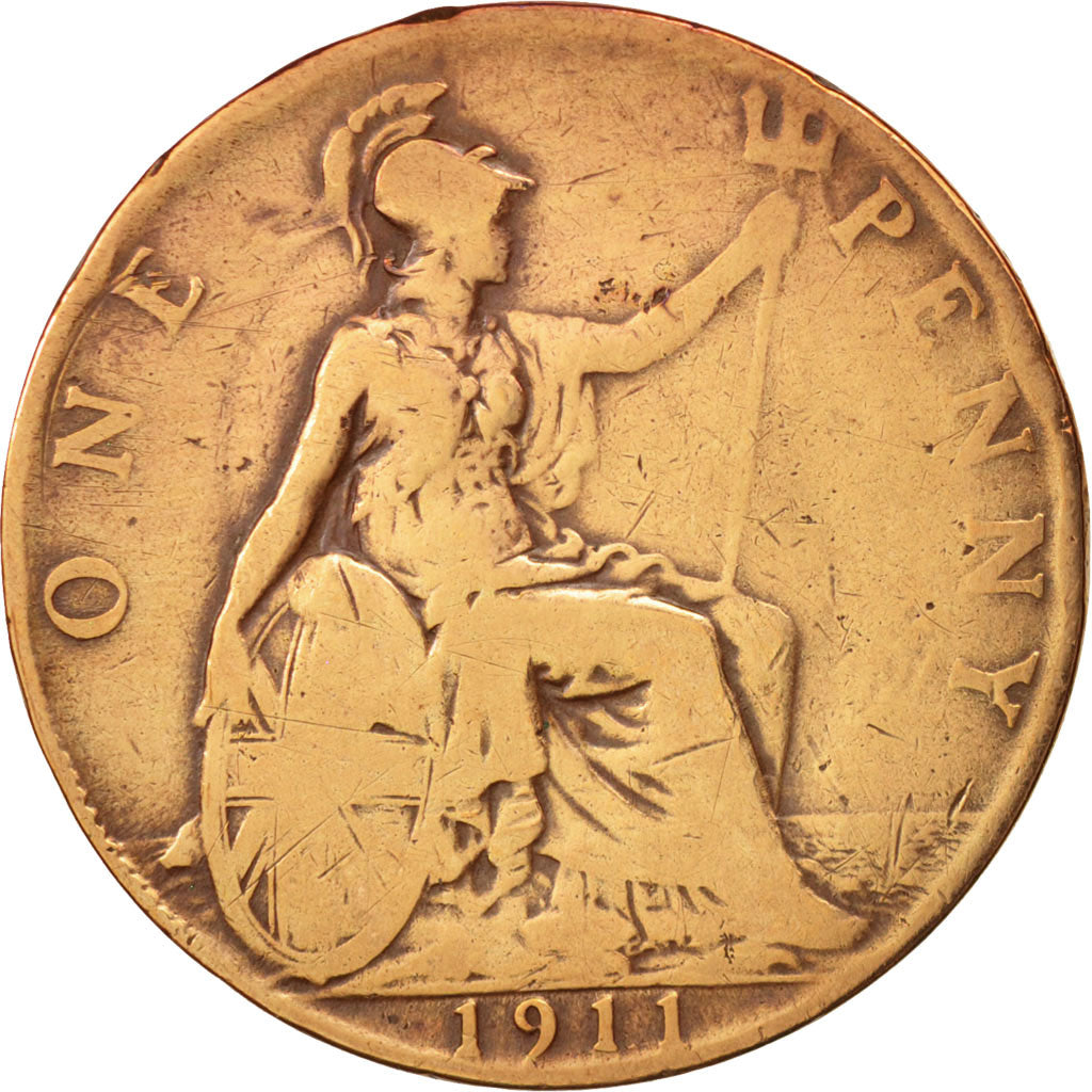 Great Britain, George V, Penny, 1911, VF(20-25), Bronze, KM:810