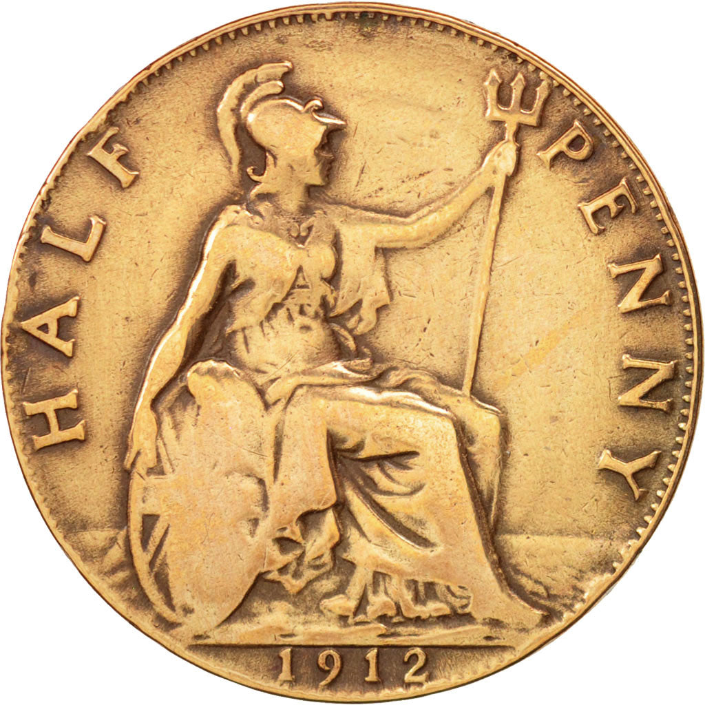 Great Britain, George V, 1/2 Penny, 1912, VF(20-25), Bronze, KM:809