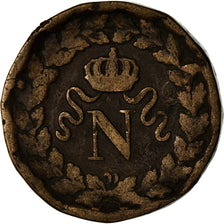 Münze, Frankreich, Napoléon I, Decime, 1814, Strasbourg, SGE+, Bronze, KM:700