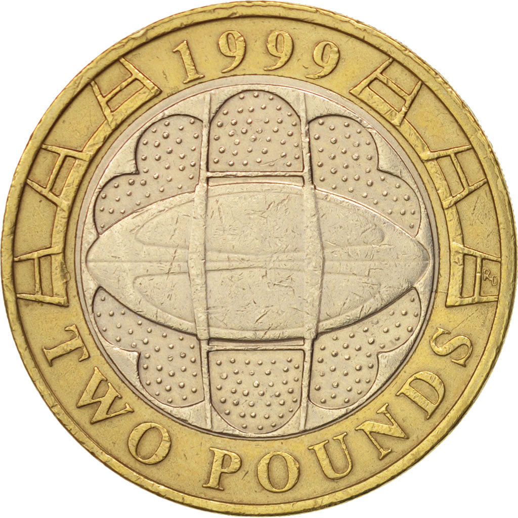 Great Britain, Elizabeth II, 2 Pounds, 1999, EF(40-45), Bi-Metallic, KM:999