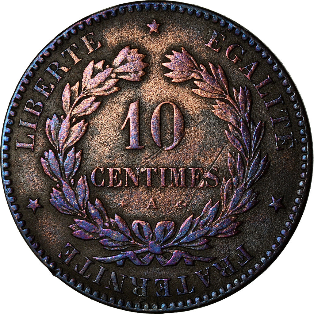 Coin, France, Cérès, 10 Centimes, 1872, Paris, VF(30-35), Bronze, KM:815.1